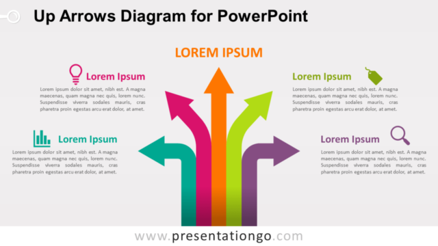 Diagrama de Flechas Hacia Arriba Gratis Para PowerPoint
