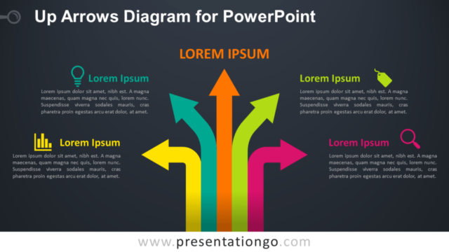 Diagrama de Flechas Hacia Arriba Gratis Para PowerPoint
