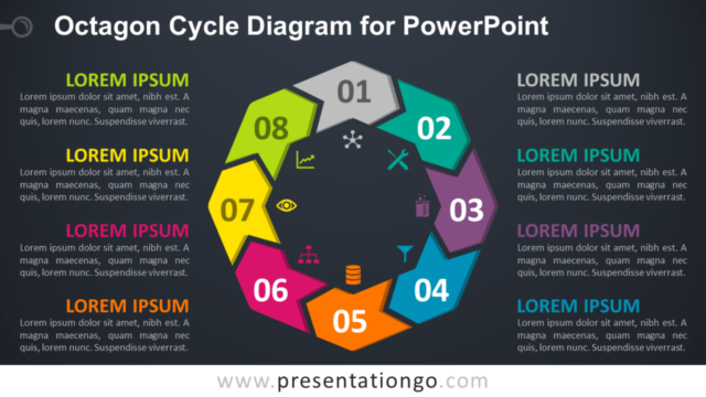 Diagrama Gratis de Ciclo de Octágono Para PowerPoint