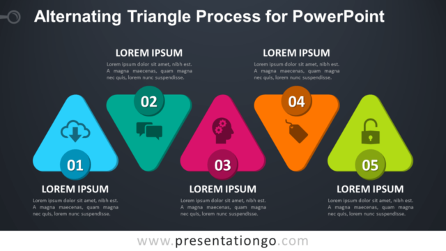 Proceso Triangular Alternante Gratis Para PowerPoint
