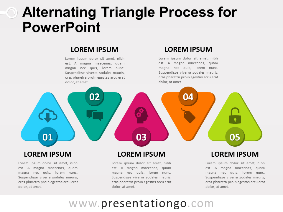 Proceso Triangular Alternante Gratis Para PowerPoint