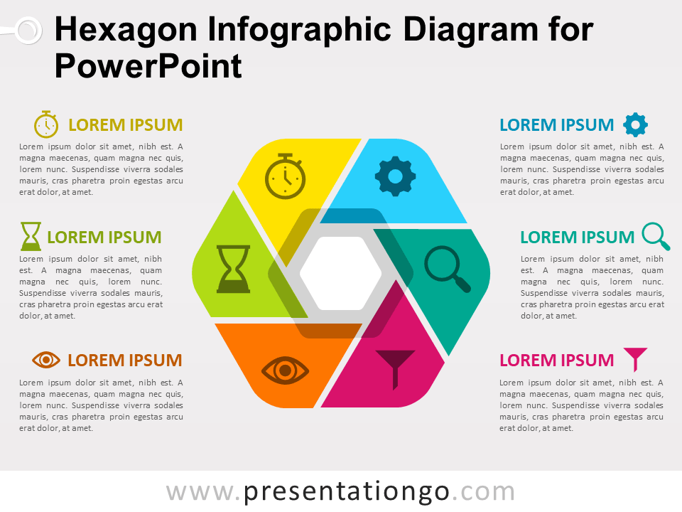 Diagrama Infográfico de Hexágonos Gratis Para PowerPoint