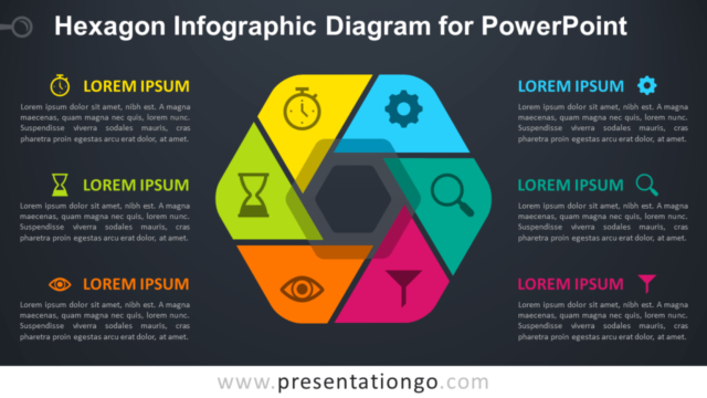 Diagrama Infográfico de Hexágonos Gratis Para PowerPoint