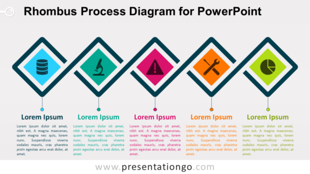 Diagrama de Proceso de Rombo Gratis Para PowerPoint