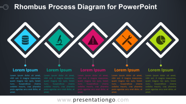 Diagrama de Proceso de Rombo Gratis Para PowerPoint