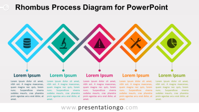 Diagrama de Proceso de Rombo Gratis Para PowerPoint