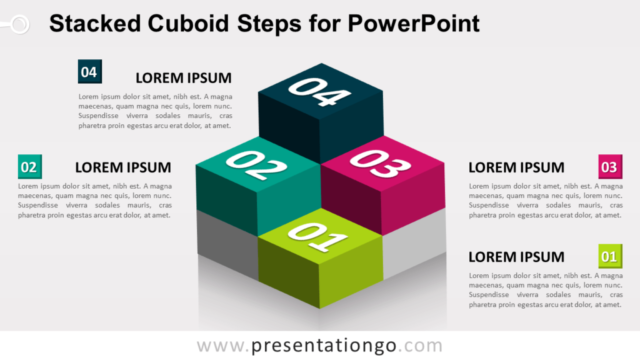 Pasos de Cuboides Apilados Gratis Para PowerPoint