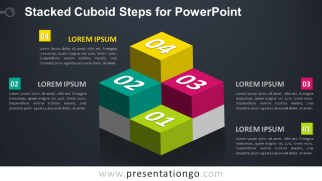 Pasos de Cuboides Apilados Gratis Para PowerPoint
