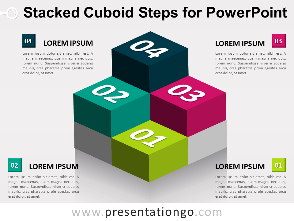 Pasos de Cuboides Apilados Gratis Para PowerPoint