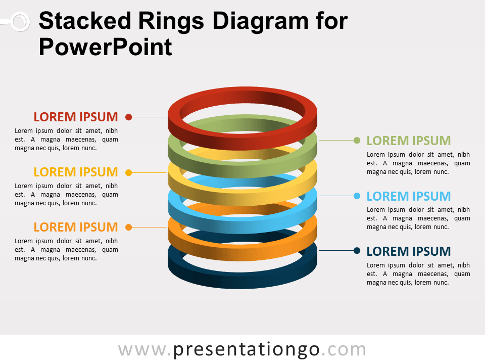 Diagrama de Anillos Apilados Gratis Para PowerPoint