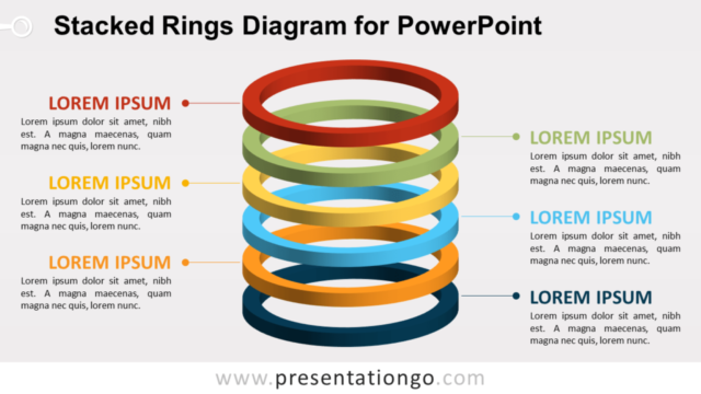 Diagrama de Anillos Apilados Gratis Para PowerPoint