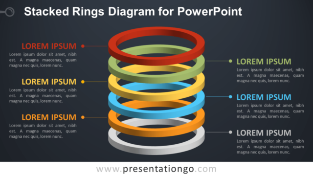 Diagrama de Anillos Apilados Gratis Para PowerPoint
