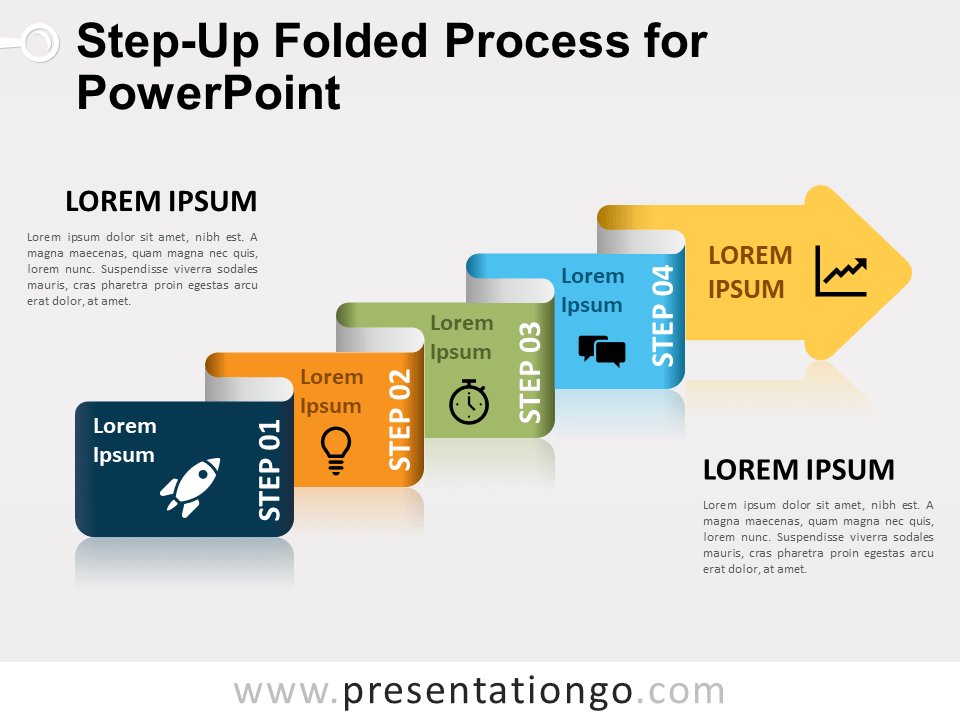 Proceso Plegado Con Paso Ascendente Gratis Para PowerPoint