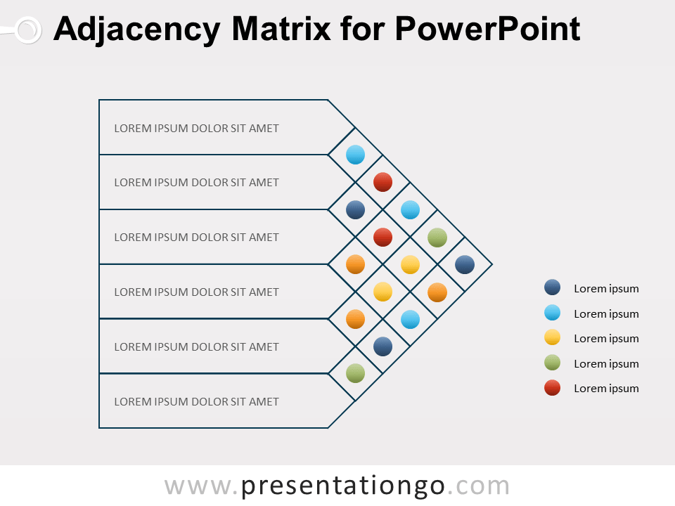 Diagrama de Matriz de Adyacencia Gratis Para PowerPoint