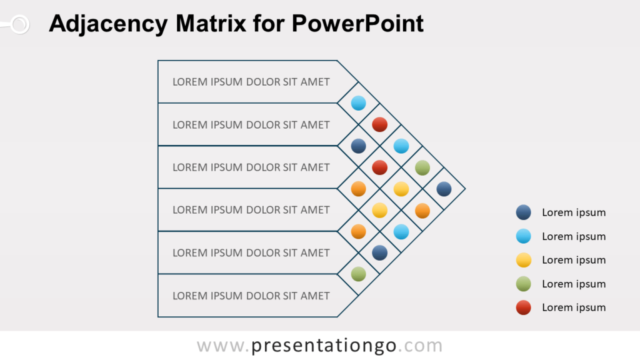 Diagrama de Matriz de Adyacencia Gratis Para PowerPoint