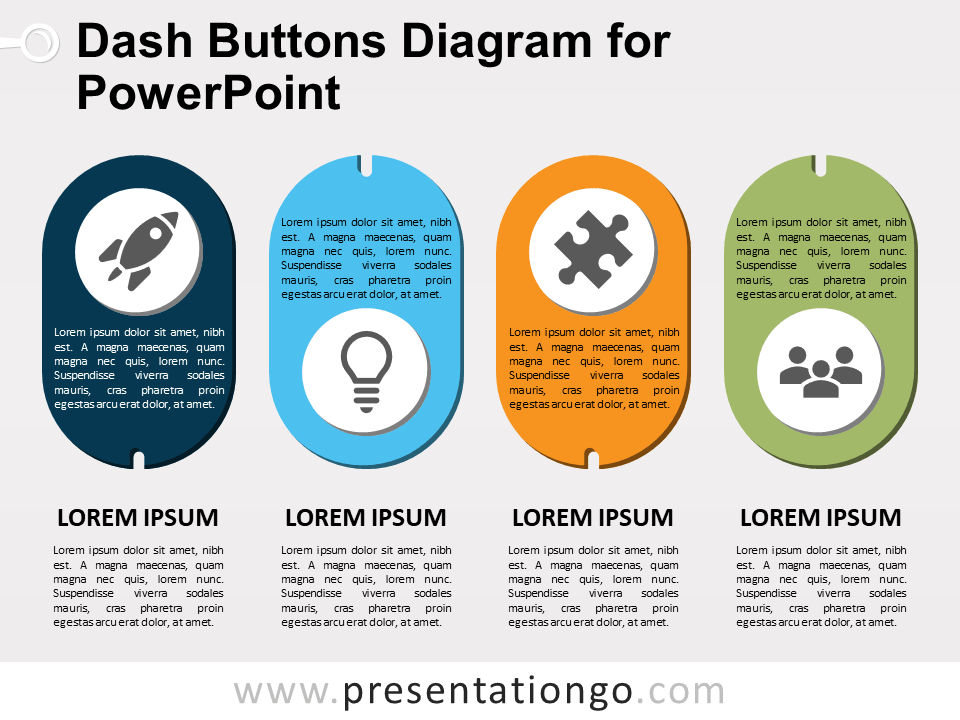 Diagrama de Botones de Guiones Gratis Para PowerPoint
