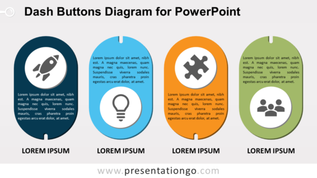Diagrama de Botones de Guiones Gratis Para PowerPoint