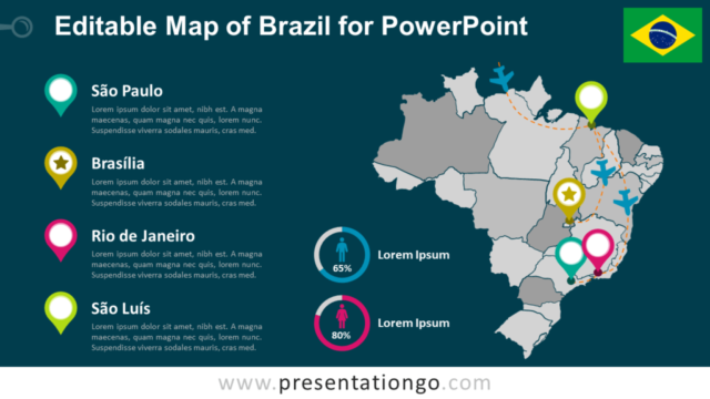 Mapa de Brasil Gratis Para PowerPoint