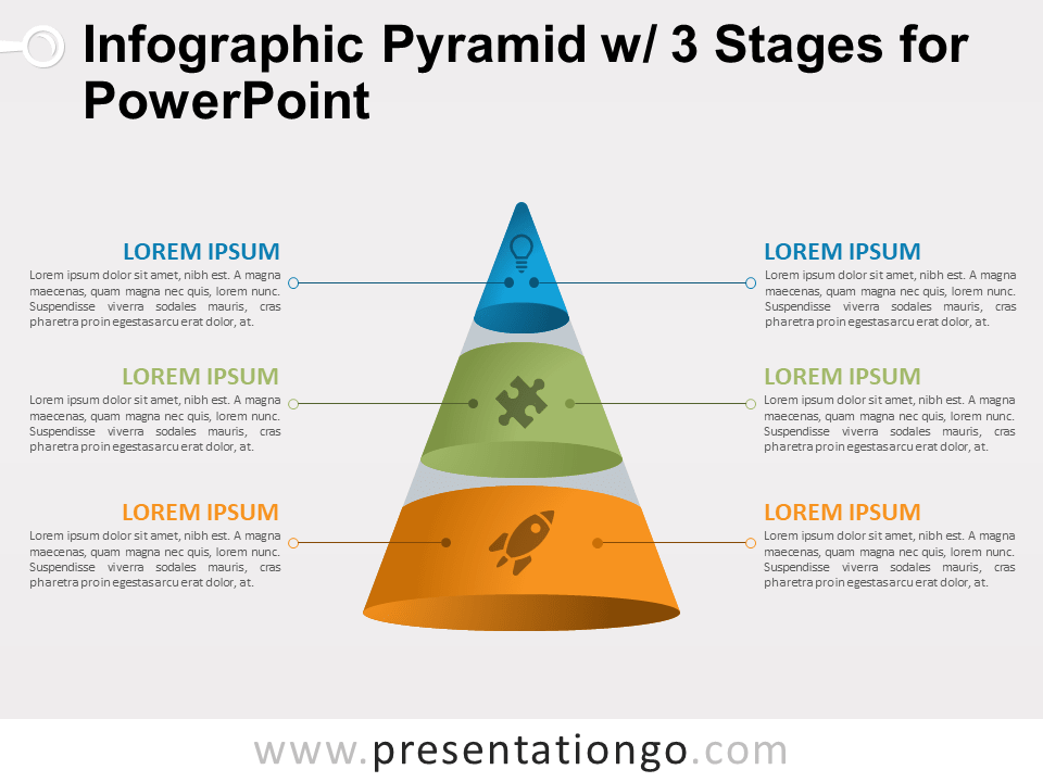 Pirámide Infográfica Con 3 Etapas Gratis Para PowerPoint