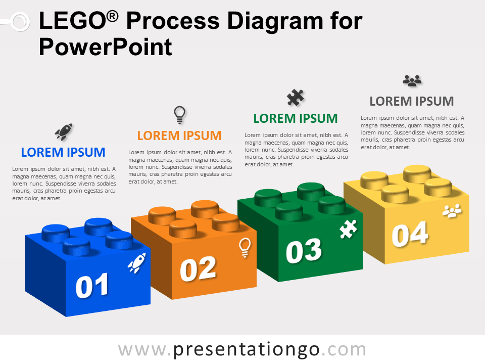Diagrama de Proceso Lego Gratis Para PowerPoint