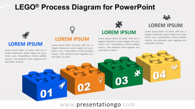 Diagrama de Proceso Lego Gratis Para PowerPoint