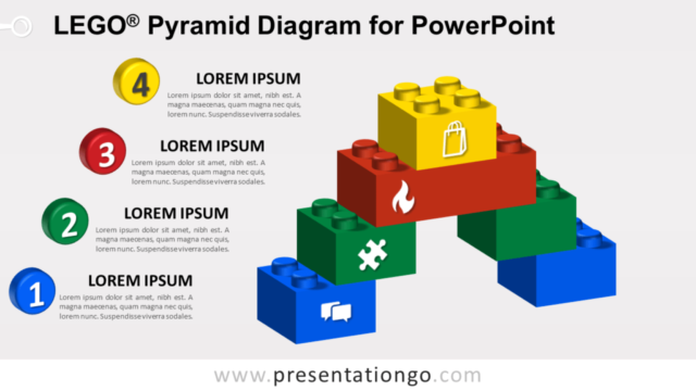 Diagrama de Pirámide Lego Gratis Para PowerPoint