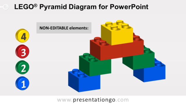 Diagrama de Pirámide Lego Gratis Para PowerPoint