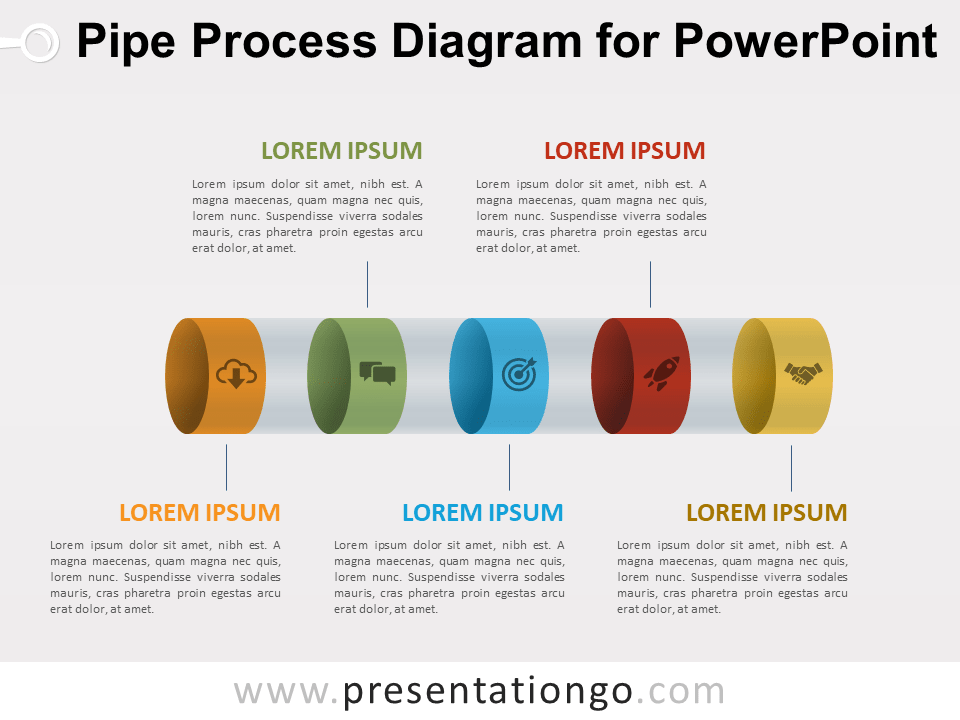 Diagrama de Proceso de Tubería Gratis Para PowerPoint