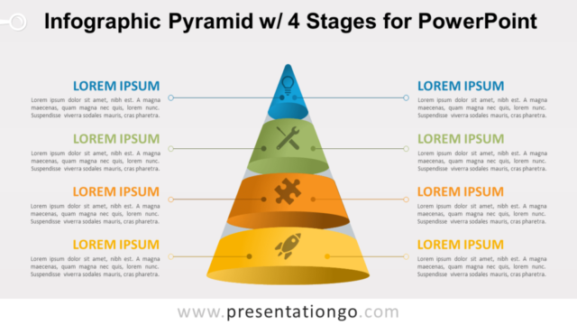 Pirámide Infográfica Con 4 Etapas Gratis Para PowerPoint