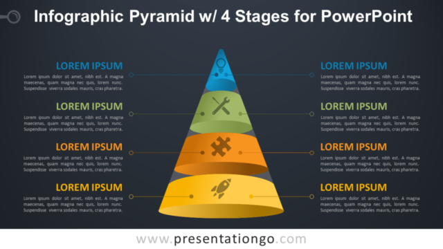 Pirámide Infográfica Con 4 Etapas Gratis Para PowerPoint