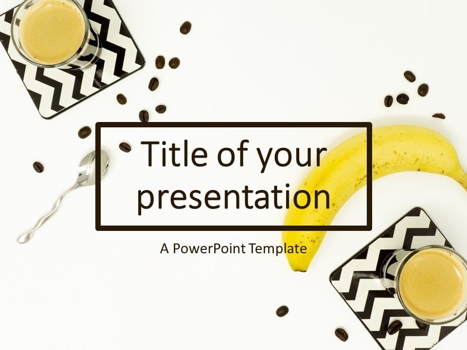 Plantilla de Powerpoint Gratis de Banana Y Café Vista Superior