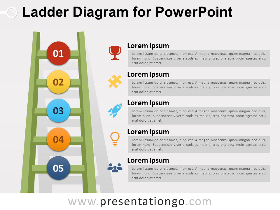Diagrama de Escalera Gratis Para PowerPoint