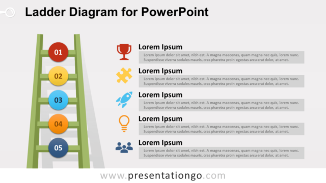 Diagrama de Escalera Gratis Para PowerPoint