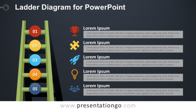 Diagrama de Escalera Gratis Para PowerPoint