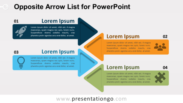 Lista de Flechas Opuestas Gratis Para PowerPoint