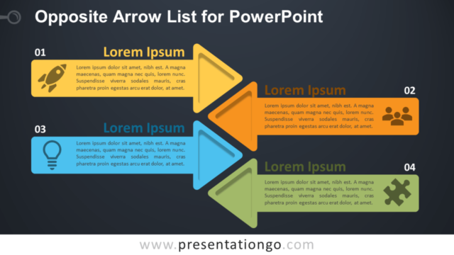 Lista de Flechas Opuestas Gratis Para PowerPoint