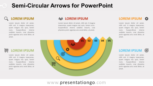 Flechas Semicirculares Gratis Para PowerPoint