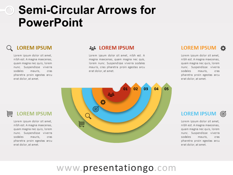 Flechas Semicirculares Gratis Para PowerPoint