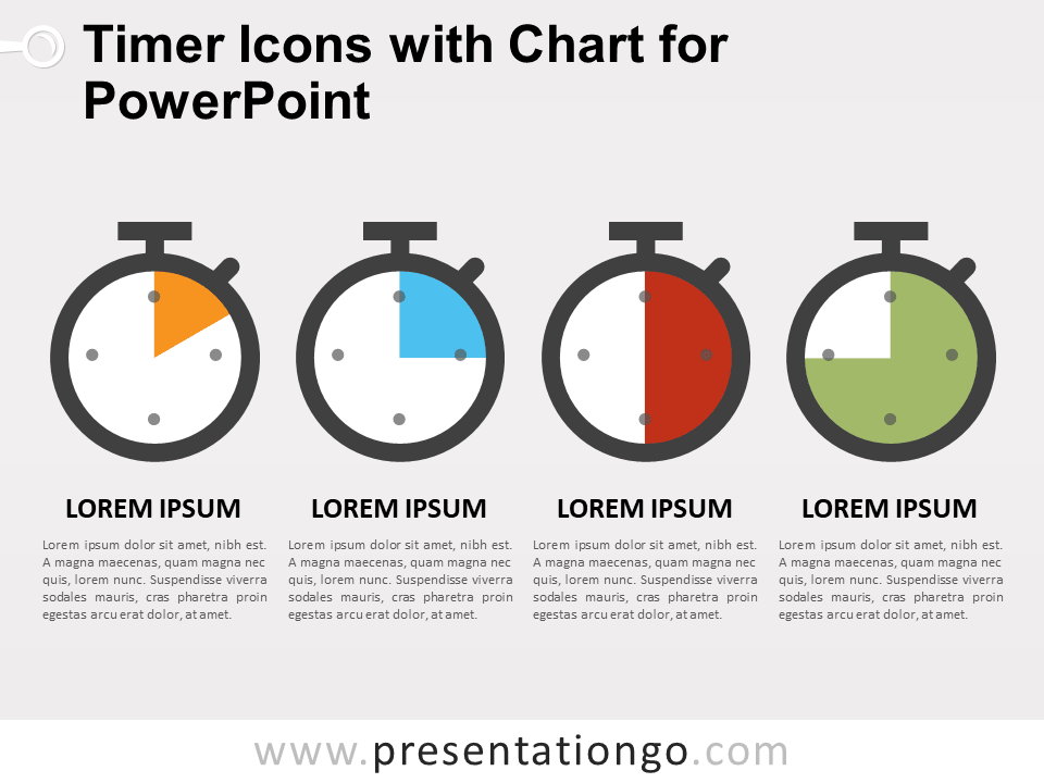 Iconos de Temporizador Con Gráfico Gratis Para PowerPoint