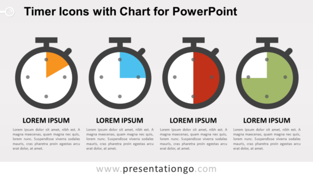 Iconos de Temporizador Con Gráfico Gratis Para PowerPoint