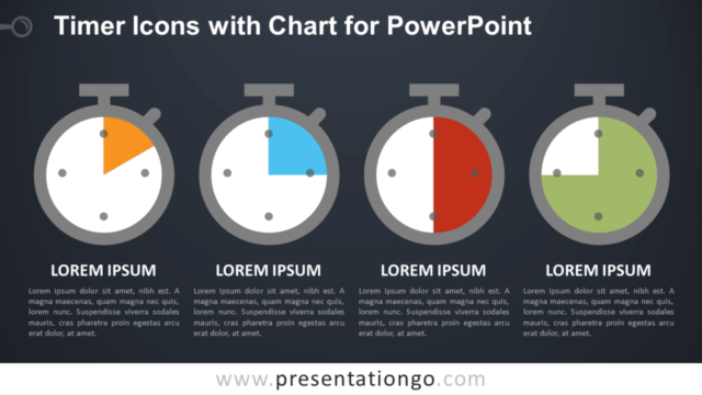 Iconos de Temporizador Con Gráfico Gratis Para PowerPoint