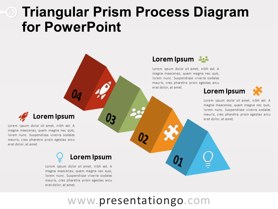 Diagrama de Proceso de Prisma Triangular Gratis Para PowerPoint