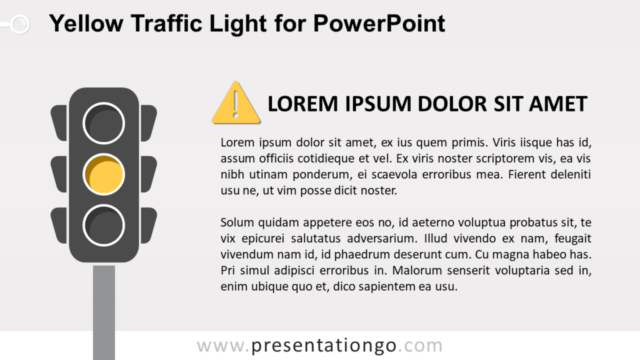 Semáforo Amarillo de Tráfico Gratis Para PowerPoint