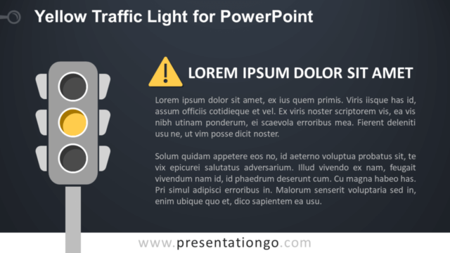 Semáforo Amarillo de Tráfico Gratis Para PowerPoint