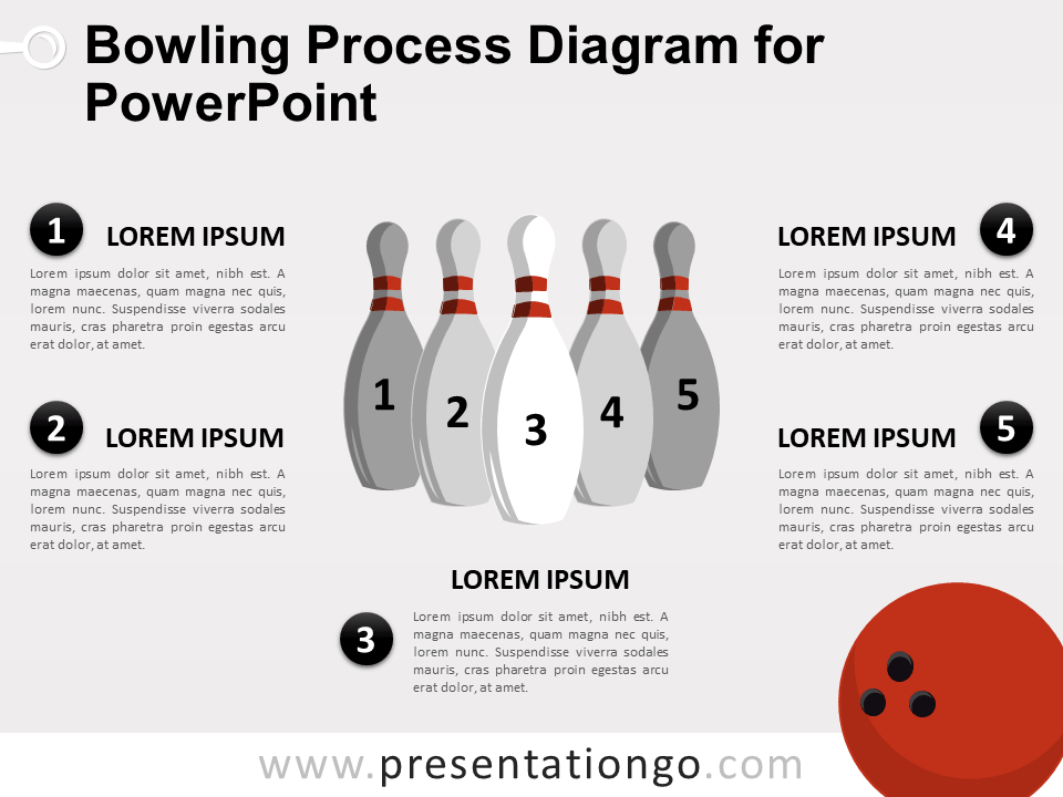 Diagrama de Proceso de Bolos Gratis Para PowerPoint