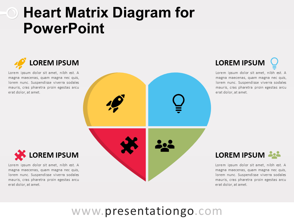 Diagrama Gratis de Matriz de Corazón Para PowerPoint