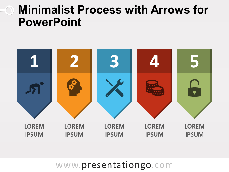 Proceso Minimalista Con Flechas Gratis Para PowerPoint