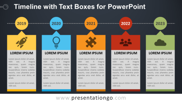 Cronología Con Cuadros de Texto Gratis Para PowerPoint