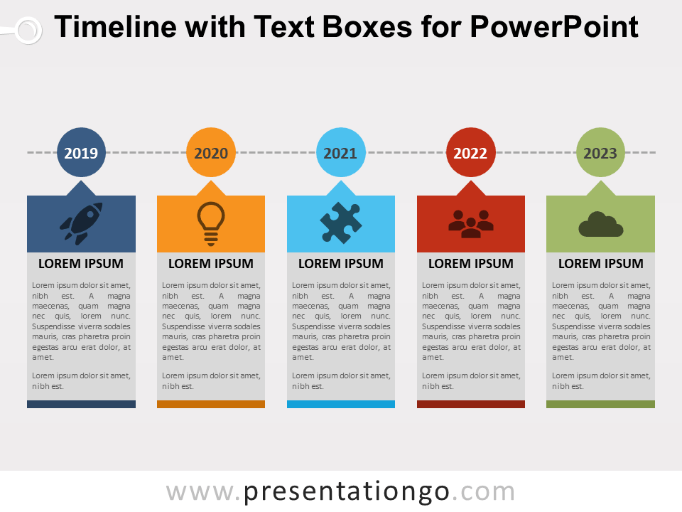 Cronología Con Cuadros de Texto Gratis Para PowerPoint