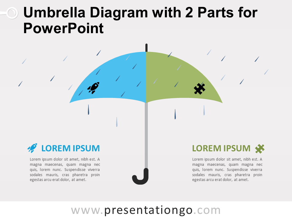 Diagrama Gratis de Paraguas Con 2 Partes Para PowerPoint